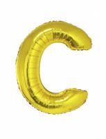Folieballon goud letter 'C' groot