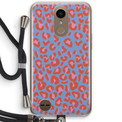 Leopard blue: LG K10 (2017) Transparant Hoesje met koord