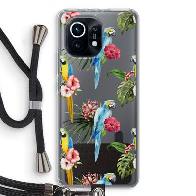 Kleurrijke papegaaien: Xiaomi Mi 11 Transparant Hoesje met koord