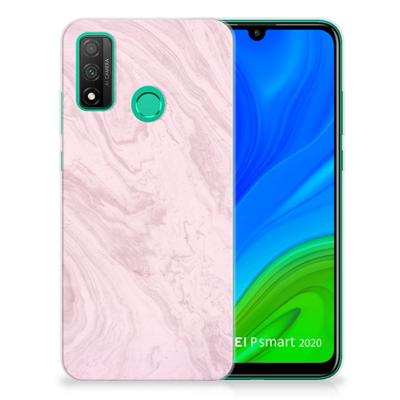Huawei P Smart 2020 | TPU | Siliconen hoesje | Marble Pink - Origineel Cadeau Vriendin