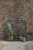 Royal Well muurkas Emma 2 met veiligheidsglas en fundering - groengrijs - tuinkas