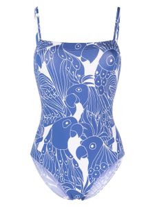 ERES maillot de bain imprimé à encolure carrée - Bleu