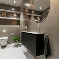 Toiletmeubel Mondiaz Ture | 120 cm | Meubelkleur Urban | Eden wastafel Talc Rechts | 1 kraangat