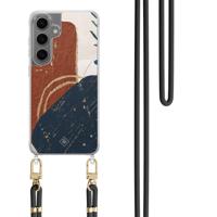 Samsung Galaxy S24 Plus hoesje met zwart koord - Abstract terracotta Samsung Galaxy S24 Plus hoesje met zwart koord - Abstract terracotta
