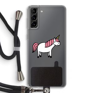 Eenhoorn: Samsung Galaxy S21 Plus Transparant Hoesje met koord
