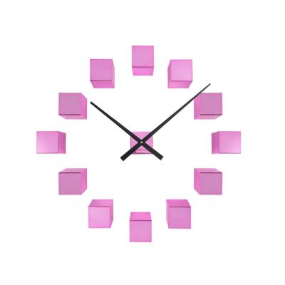 Wandklok DIY Kubiek Metallic Roze