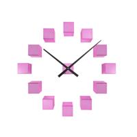 Wandklok DIY Kubiek Metallic Roze