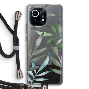 Tropical watercolor leaves: Xiaomi Mi 11 Transparant Hoesje met koord