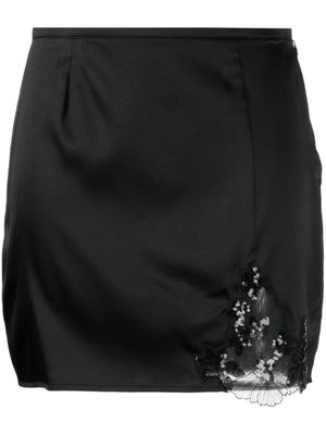Fleur Du Mal jupe Violet à sequins - Noir
