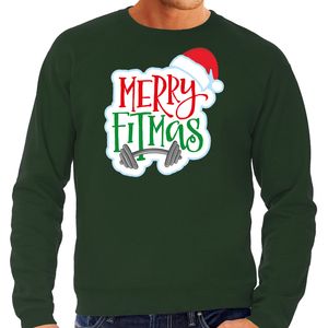 Merry fitmas Kersttrui / outfit groen voor heren