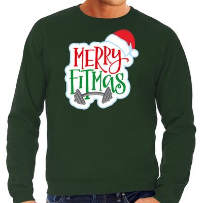 Merry fitmas Kersttrui / outfit groen voor heren Merry fitmas Kersttrui / outfit groen voor heren