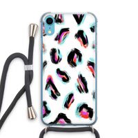 Cheetah color: iPhone XR Transparant Hoesje met koord