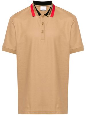 Burberry polo en coton à col contrastant - Marron