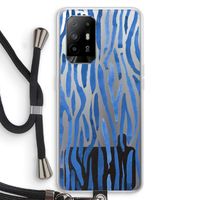 Blauwe nerven: Oppo A95 5G Transparant Hoesje met koord