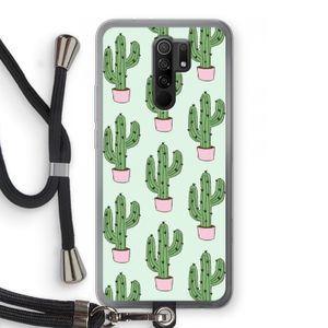 Cactus Lover: Xiaomi Redmi 9 Transparant Hoesje met koord