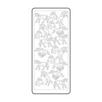 Vaessen Creative • sticker 10x23cm 10pcs goud paarden