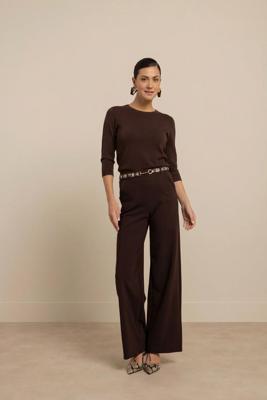 Studio Anneloes Luna 3/4 Slv Pullover 13604 Trui Korte Mouw 8700 Espresso