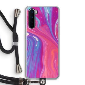 Paarse stroom: OnePlus Nord Transparant Hoesje met koord