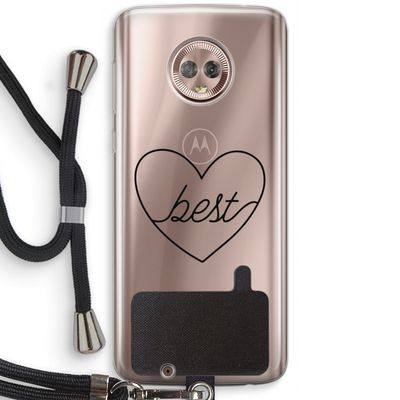 Best heart black: Motorola Moto G6 Transparant Hoesje met koord