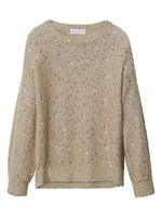 Brunello Cucinelli Kids blouse brodée de sequins - Tons neutres