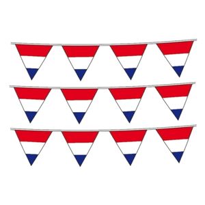 3x stuks vlaggetjes vlag kleuren rood-wit-blauw Holland plastic 10 meter