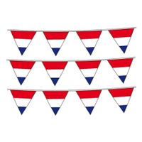 3x stuks vlaggetjes vlag kleuren rood-wit-blauw Holland plastic 10 meter