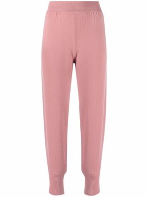 Alberta Ferretti pantalon de jogging en maille à taille haute - Rose