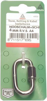 Noodschalm schr 4mm rvs - Deltafix