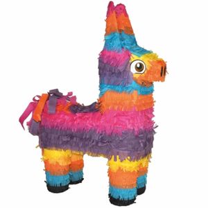 Vrolijk gekleurde ezels pinata 56 cm