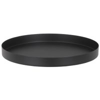 Kaarsenbord/kaarsenplateau zwart metaal rond 24 cm