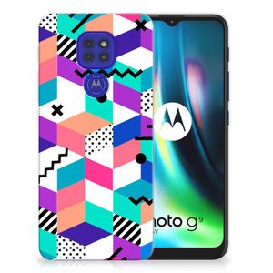 Motorola Moto G9 Play | E7 Plus TPU Hoesje Blokken Kleurrijk