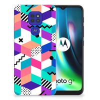 Motorola Moto G9 Play | E7 Plus TPU Hoesje Blokken Kleurrijk - thumbnail
