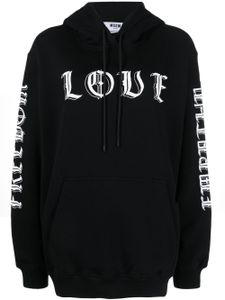 MSGM hoodie en polaire à logo imprimé - Noir