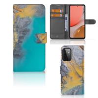 Samsung Galaxy A72 | Bookcase | Marble Blue Gold