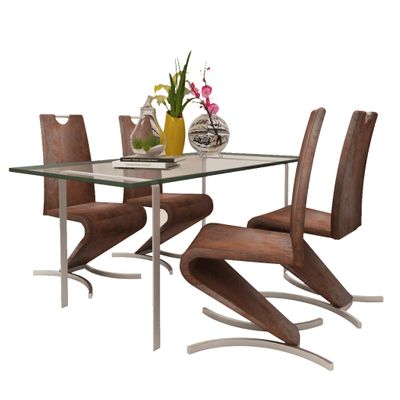 vidaXL Eetkamerstoelen 4 st kunstleer bruin