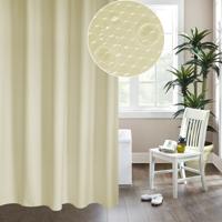 Verdikking waterdicht en meeldauw gordijn honingraat structuur Polyester doek douche gordijn badkamer Curtains Size:200*220cm(Beige)