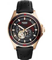 Horlogeband Fossil ME3091 Leder Zwart 22mm