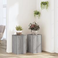 VidaXL Plantenstandaards 2 st 30x30x50 cm bewerkt hout grijs sonoma - thumbnail