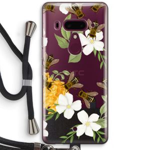 No flowers without bees: HTC U12+ Transparant Hoesje met koord
