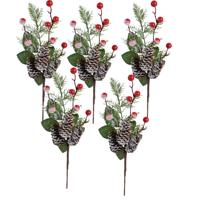 Kunst dennentak - 10x - met dennenappels - 36 cm - kersttakken - kerststukje tak