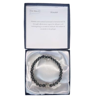 Halfedelstenen Armband in Geschenkdoos Hematiet