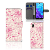 Huawei Y5 (2019) Hoesje Pink Flowers - thumbnail