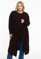Yoek Vest met gedrapeerde hals cashmere | Bruin | Maat 50/52