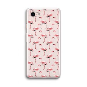 Flamingoprint groen: Google Pixel 3 Transparant Hoesje
