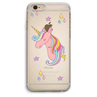 Roze eenhoorn: iPhone 6 Plus / 6S Plus Transparant Hoesje