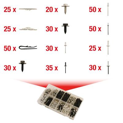KS Tools 420.0915 Bevestigingsset clip - snelsluiting, 400-delig