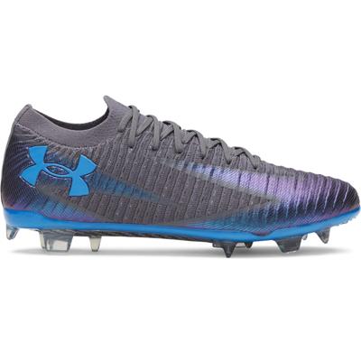 Under Armour Shadow Elite 3 Gras Voetbalschoenen (FG) Grijs Blauw Paars