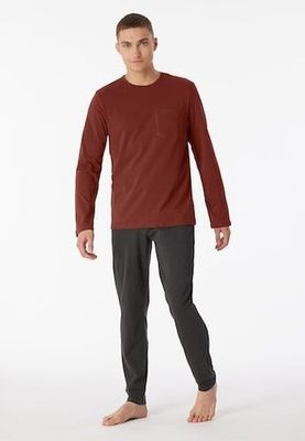 Schiesser Schiesser Pyjama Long terracotta brown 180259 48/S