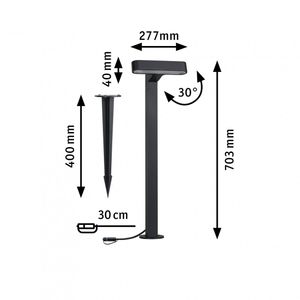 Paulmann Poller ITO horizontal 94546 Verlichtingssysteem Plug&Shine LED-tuinspot LED 6 W Warmwit Antraciet