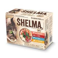SHELMA with salmon, cod, chicken and beef in sauce - nat kattenvoer - 12x85g